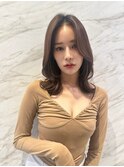 ハイレイヤーレイヤーカットくびれヘア韓国ヘアシースルーバング