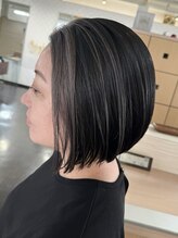 キャパジャストヘアー(CAPA just hair) 前下がりショートボブハイライトカラーグレーベージュ