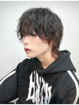 ヴェイン 渋谷(vain) インナーカラー メンズウルフ 無造作メンズヘア