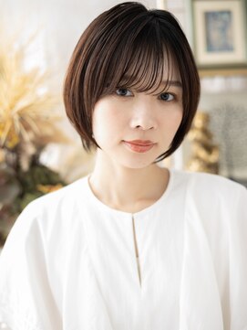 カバーヘア ブリス 志木南口駅前店(COVER HAIR bliss) バレイヤージュ前下がり丸みショートマッシュc5志木20代30代40代