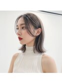 顔まわりレイヤー切りっぱなしボブ◯