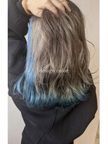 リールヘアー 香椎店(rire hair)&nbsp;ハイトーン×インナーブルー×裾ターコイズ