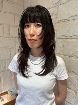 ソレイユトウキョウシブヤ(SOLEIL TOKYO shibuya) ロングぱっつん前髪顔周りレイヤーシャギーレイヤー