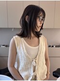 ミディアムレイヤー×チョコレートブラウン
