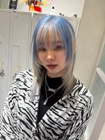 アソビセカンド 原宿(ASOBI 2nd)&nbsp;ダブルカラー/黒髪/ボブルフ/ネビージュ/原宿/ハイトーンカラー