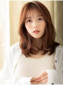 □大人美人細めハイライト美髪エアリーミディアム43上尾30代40代