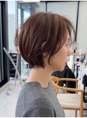 ショート/オリーブカラー/髪質改善/白髪ぼかし/小顔