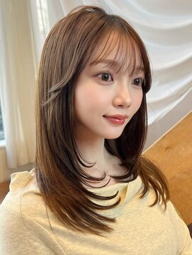 バイオレット 表参道店(Violet) 顔周りカットミディアムレイヤーハッシュカットシースルーバング