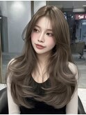 韓国風レイヤーカット/ロングレイヤー/ハッシュカット/10代20代