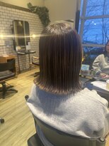 ジップ 浜田店(zip)&nbsp;切りっぱなしミディアム×ハイライトカラー