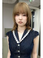 レコ 渋谷(LECO)&nbsp;顔まわりレイヤーカットハイトーンベージュミルクティーカラー