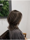 くびれヘア×白髪ぼかしハイライト