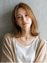 ロッソ 大橋店(Rosso) 明るめブラウンの外ハネミディ【大橋】