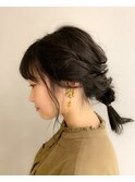 ポニー編み下ろしカジュアルアレンジ