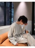 センターパートウルフ