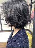 ふんわりレイヤーショート・デジタルパーマ・黒髪パーマ