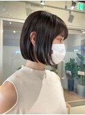ナチュラルボブミニボブ前下がりボブ黒髪ショートボブ20代30代