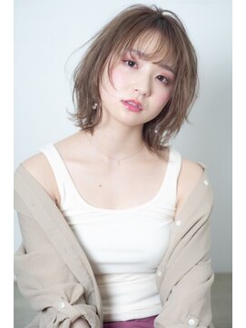 ボヌール 蒲田東口店(Bonheur) ブランジュ×外ハネミディアムボブ×シースルーバング