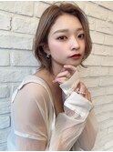 インナーグレージュ/マチルダボブ/前髪/ピンクベージュ/錦糸町