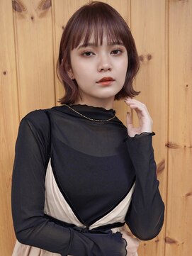 ブゾン(buZon) 【buZon ブゾン】切りっぱなし外ハネボブ×グレーベージュ