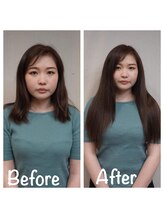 エクステ美容室 セクション 横浜石川町(SECTION) 重めミディアムボブにエクステ