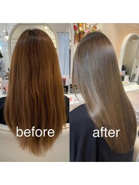 アーテル(ater) 高濃度水素髪質改善カラー施術例