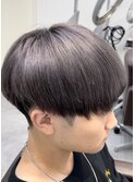 ブリーチシルバーマッシュ刈り上げメンズヘア仙台眉毛