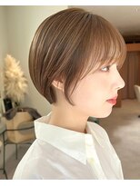 ノラギンザユー(NORA GINZA/U)&nbsp;丸みショートマッシュコンパクト黒髪ベージュショート前髪あり