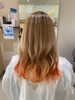デザイニングヘアードゥ(designing hair Deux)&nbsp;オレンジエンドカラー【ブリーチカラー/エンドカラー/オレンジ】