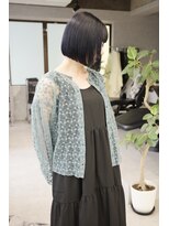 ヴァンシィー(VANCY)&nbsp;【ブリーチなしダブルカラー/及川純】ネイビー/ミニボブ