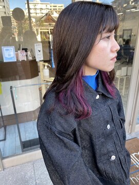 ミニム ヘアー(minim hair) 【minim×日比】インナーカラー/ボルドーピンク/秋冬カラー