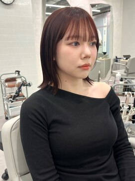 ベイルーム(BAYROOM by HONEY omotesando) イメチェン小顔ワイドバング外ハネボブ美髪ワインレッド質改善