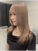 池袋ミルクティーベージュ顔周りレイヤーカットハッシュカット◆