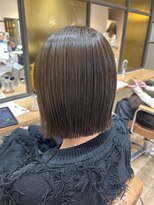 ヘアポケット スタイル店(HAIR POCKET) 柔らかオリーブベージュ×切りっぱなしbob
