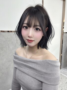 ロンド レア 天神大名店(Lond Le’a) 黒髪カタログ/オリーブグレー/ココアベージュ/小顔に見せるヘア