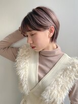クシュ 所沢西口エミテラス前店(kusyu...)&nbsp;ハッシュカットグレージュデザインカラーツートンカラーブリーチ