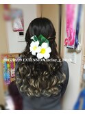 【カジュアルアレンジ】エクステ グラデーション ヘアアレンジ