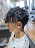 ブルーグレー メンズショートマッシュ