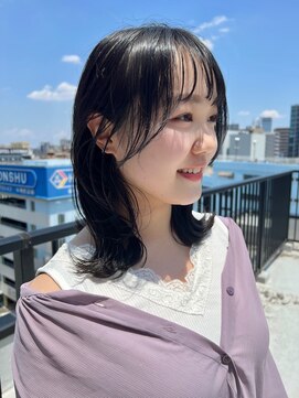 エンタリティリット(entality lit) 【entality lit】就活にもぴったり！透け感ブラック×くびれヘア