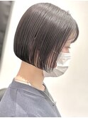 髪質改善地毛風酸性ストレート×パツっとボブ×ぱっつん前髪