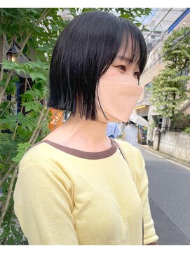 ゴーズゴードットビー 吉祥寺(go s go .b) 地毛風グレージュ切りっぱなしボブ