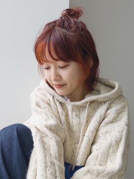 ディッセンバー 神宮前(December) オレンジ/オレンジベージュ/前髪パーマ/U24/ケアブリーチ/渋谷