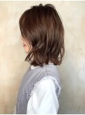 黒髪/クラゲヘアー/オリーブグレー/小顔/ココアベージュ