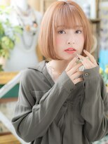 カバーヘア ブリス 志木南口駅前店(COVER HAIR bliss)&nbsp;マロンブラウン韓国風切りっぱなし丸みボブh3志木20代30代40代