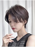 ★色気ショートヘアレイヤーショートグレーベージュ