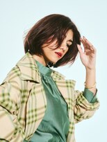 カバーヘアアンドスパ ブリス 浦和(COVER HAIR&SPA bliss)&nbsp;センターパートかき上げバングローズブラウン小顔ボブtk1浦和