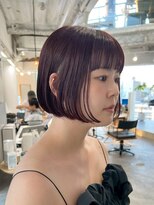 ワク(WAKU)&nbsp;ショートボブ/パープルブラウン/透明感カラー