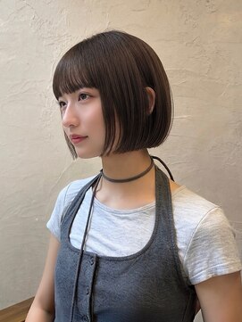 メゾンイデアル(maison Ideal) 小顔みせ抜群◎切りっぱなしボブ×ダークチョコブラウン