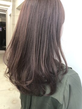 フォンズ(FONS) 上質_上品_ワンカールレイヤーセミロング_シアーピンクベージュ