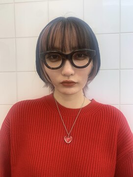 デート 下北沢(DATE) コントラストカラー＋ウルフカット